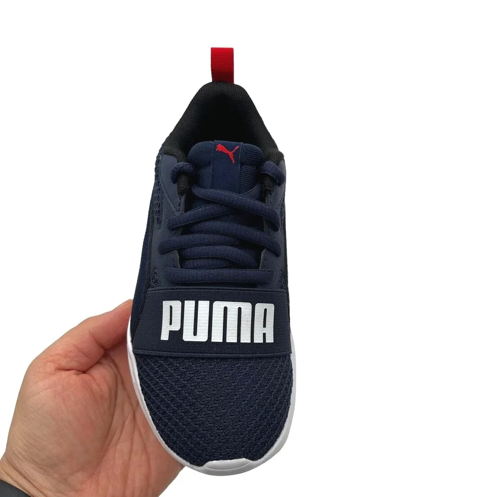 Puma Youth Boys Running Shoes Size‎ 2 Navy Blue Lightweight Lace Up Sneakers